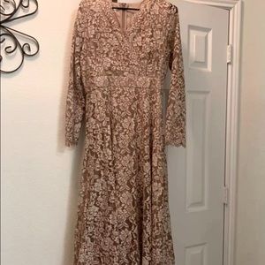 Taupe lace dress